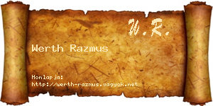 Werth Razmus névjegykártya